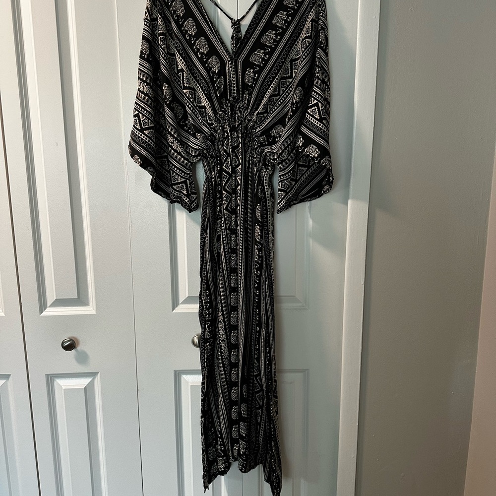 Black and White Patterned Maxi Dress